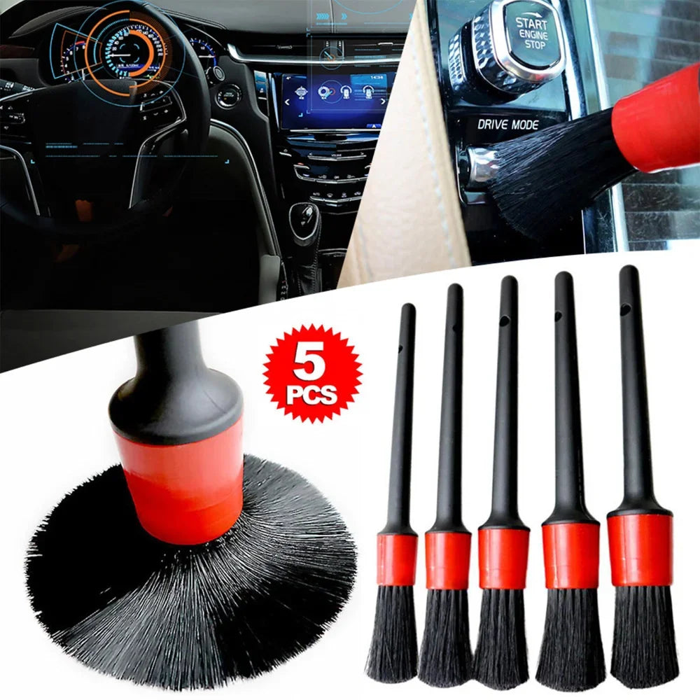 Set de 5 Brochas de Detallado para Coche Nova Pro - Limpieza Profesional