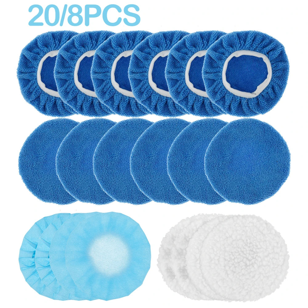 Kit de Bonetes para Pulidora 6" Nova Pro - Microfibra de Alta Densidad (8-20 piezas)