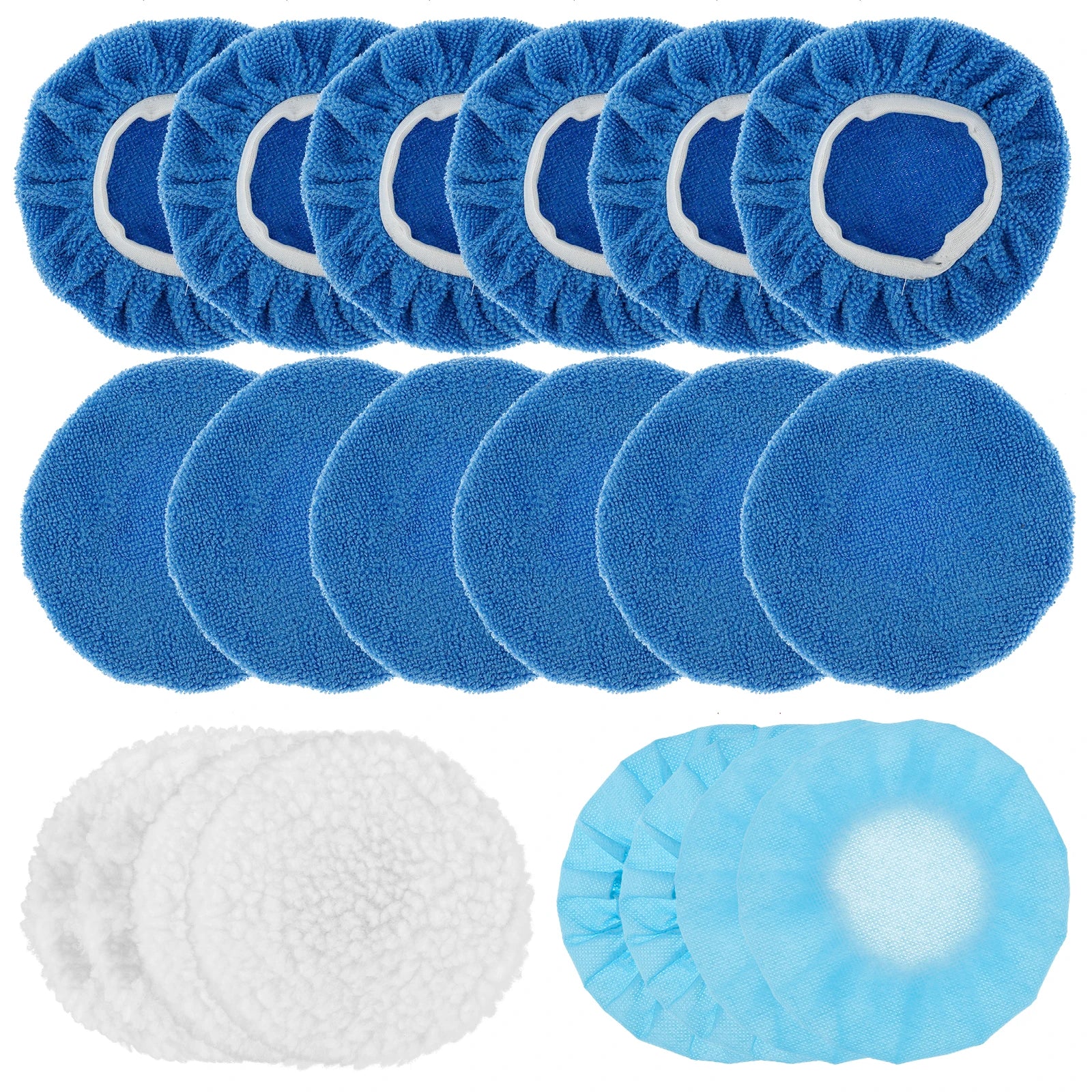 Kit de Bonetes para Pulidora 6" Nova Pro - Microfibra de Alta Densidad (8-20 piezas)