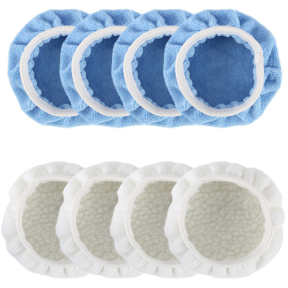 Kit de Bonetes para Pulidora 6" Nova Pro - Microfibra de Alta Densidad (8-20 piezas)